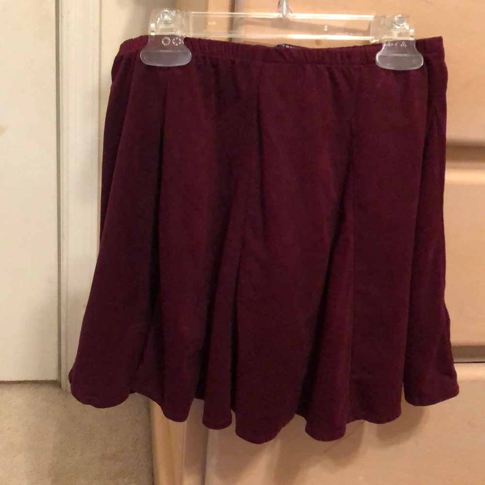 Brandy Millville cranberry suede skirt